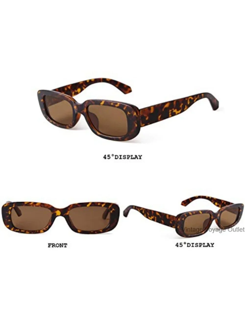 Retro Rectangle Sunglasses Women UV400 Protection Plastic Frame Driving Glasses